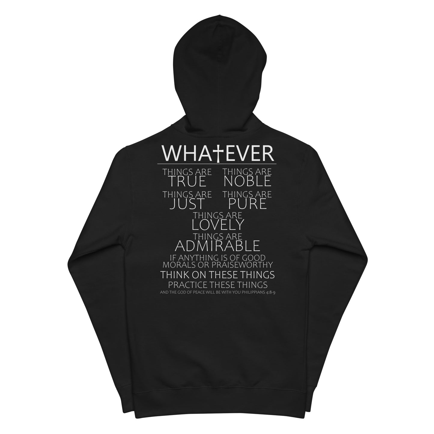 Whatever Is Unisex fleece zip up hoodie