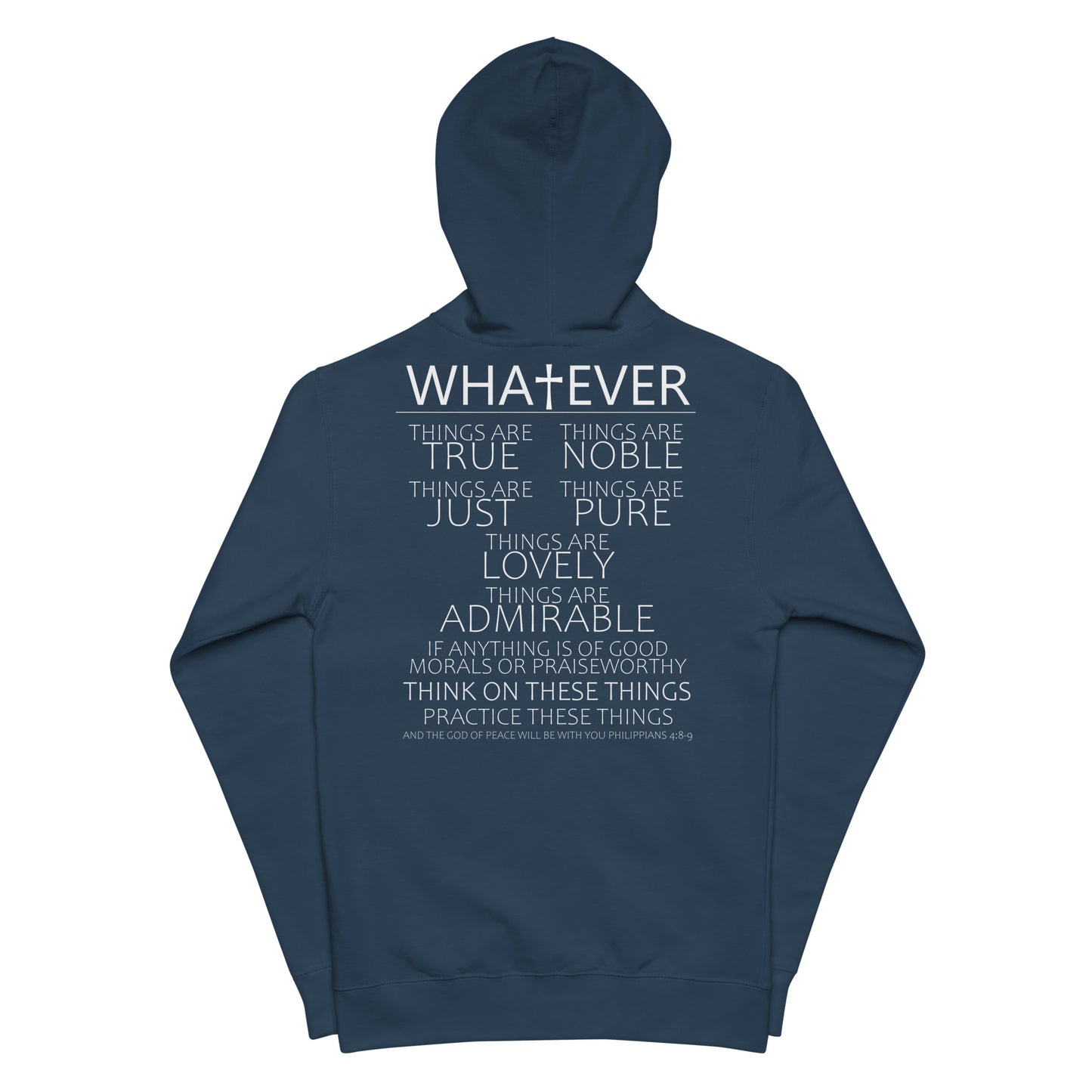 Whatever Is Unisex fleece zip up hoodie