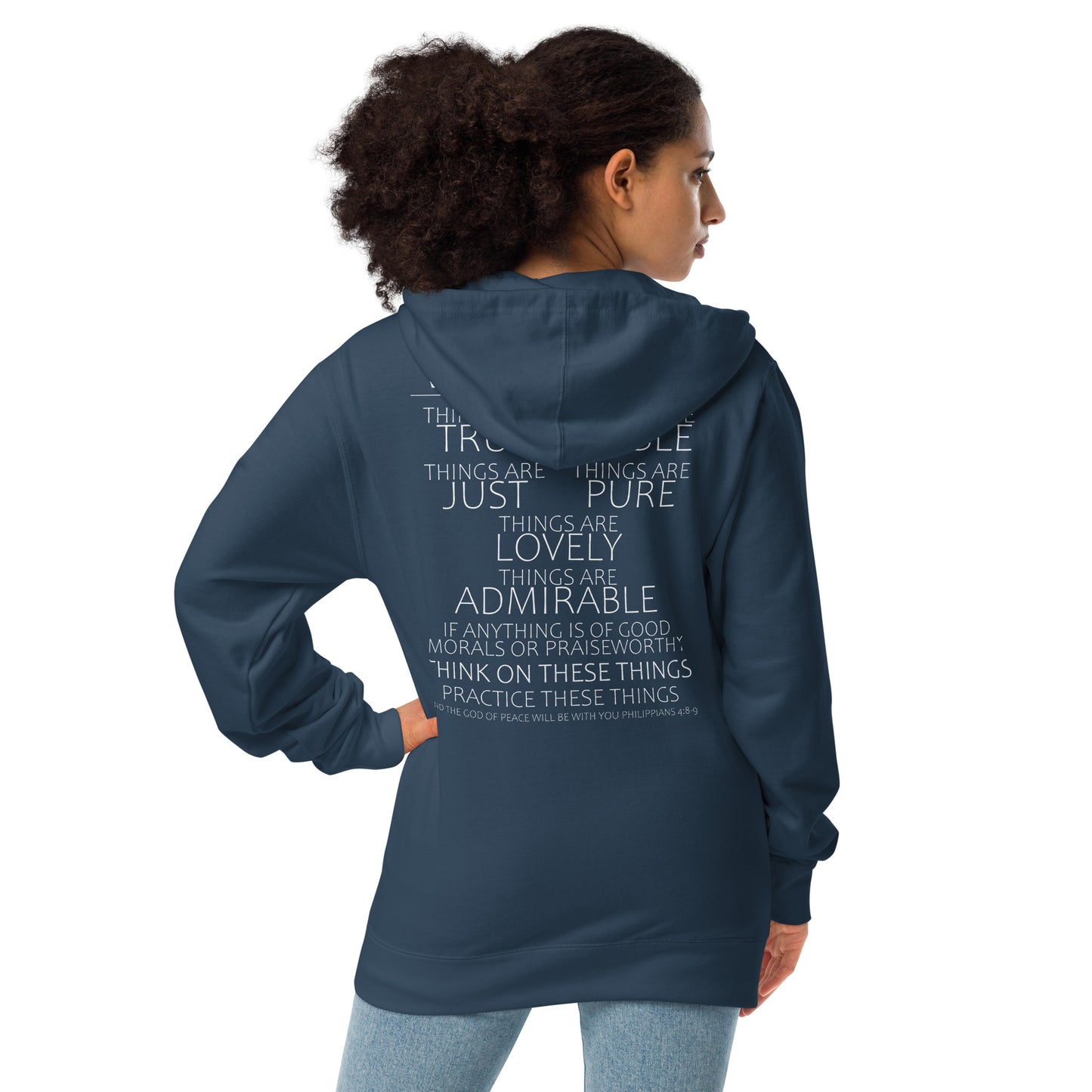 Whatever Is Unisex fleece zip up hoodie