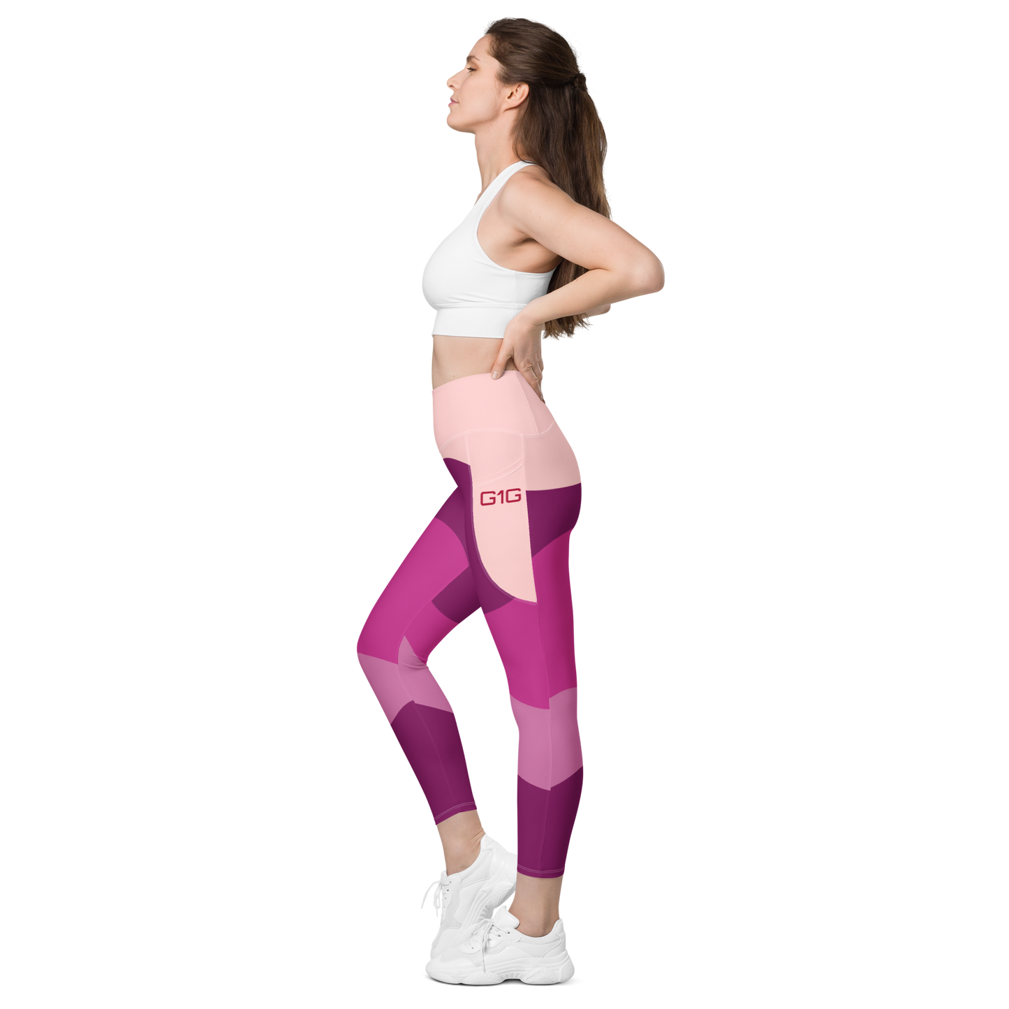 God First Gear Abstract Pink Leggings with pockets
