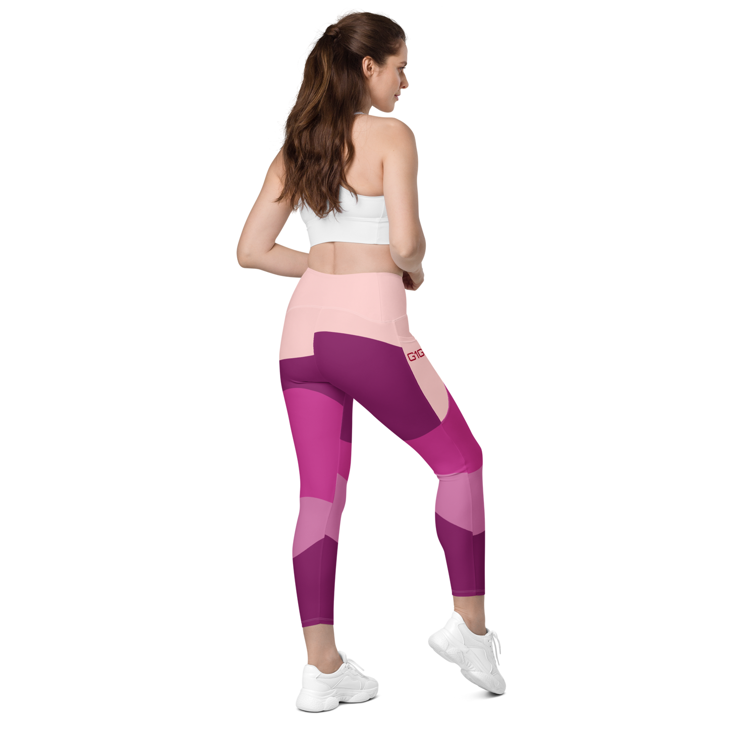 God First Gear Abstract Pink Leggings with pockets