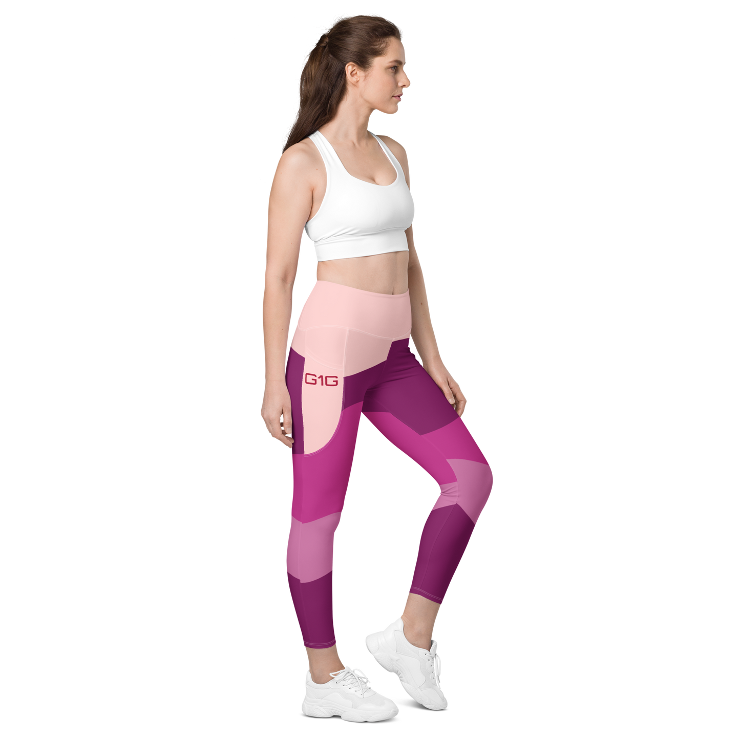 God First Gear Abstract Pink Leggings with pockets