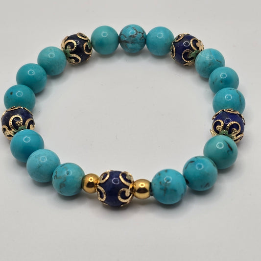Turquoise and Lapis Women's Bracelet