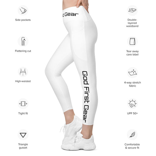 God First Gear White Leggings with pockets