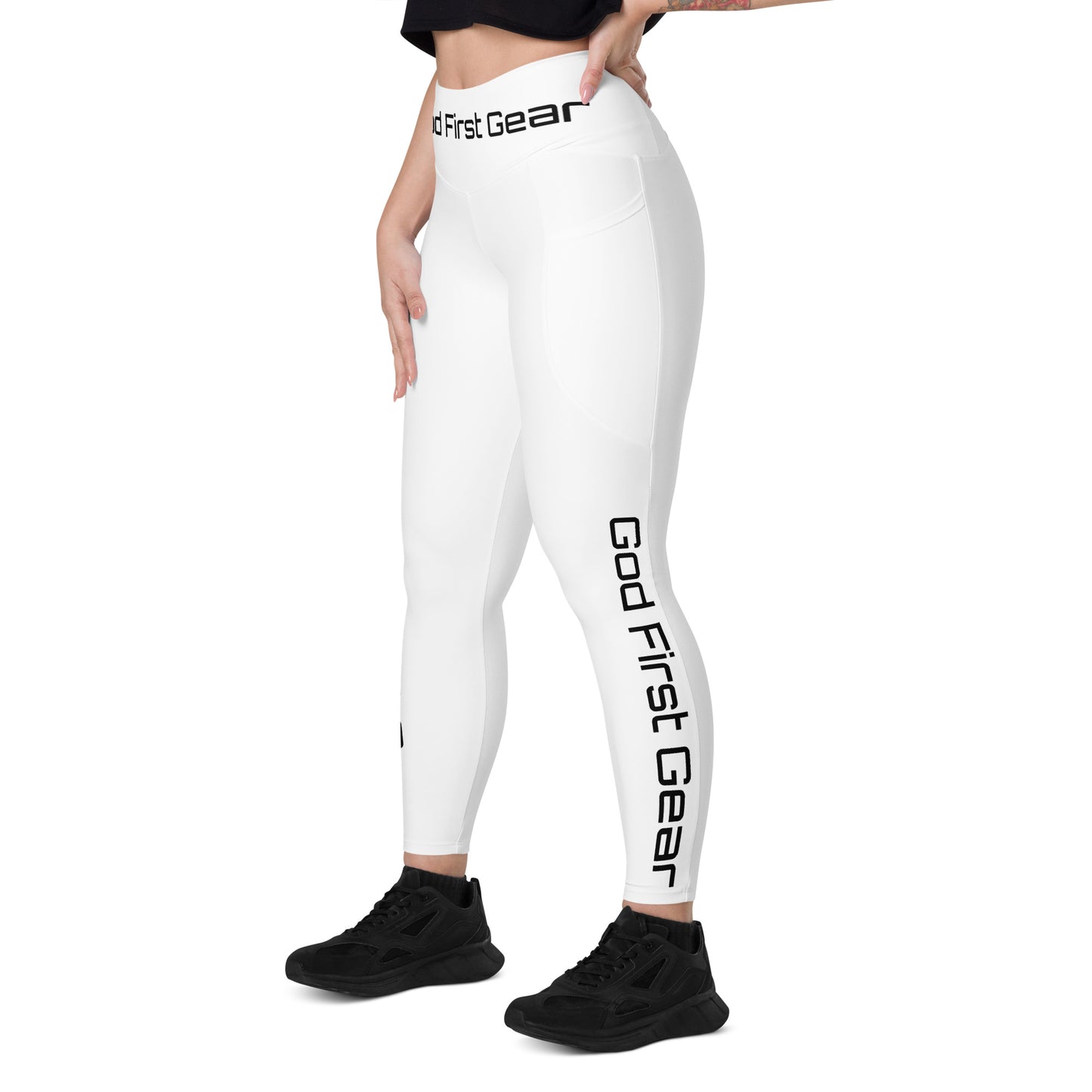 God First Gear White Leggings with pockets