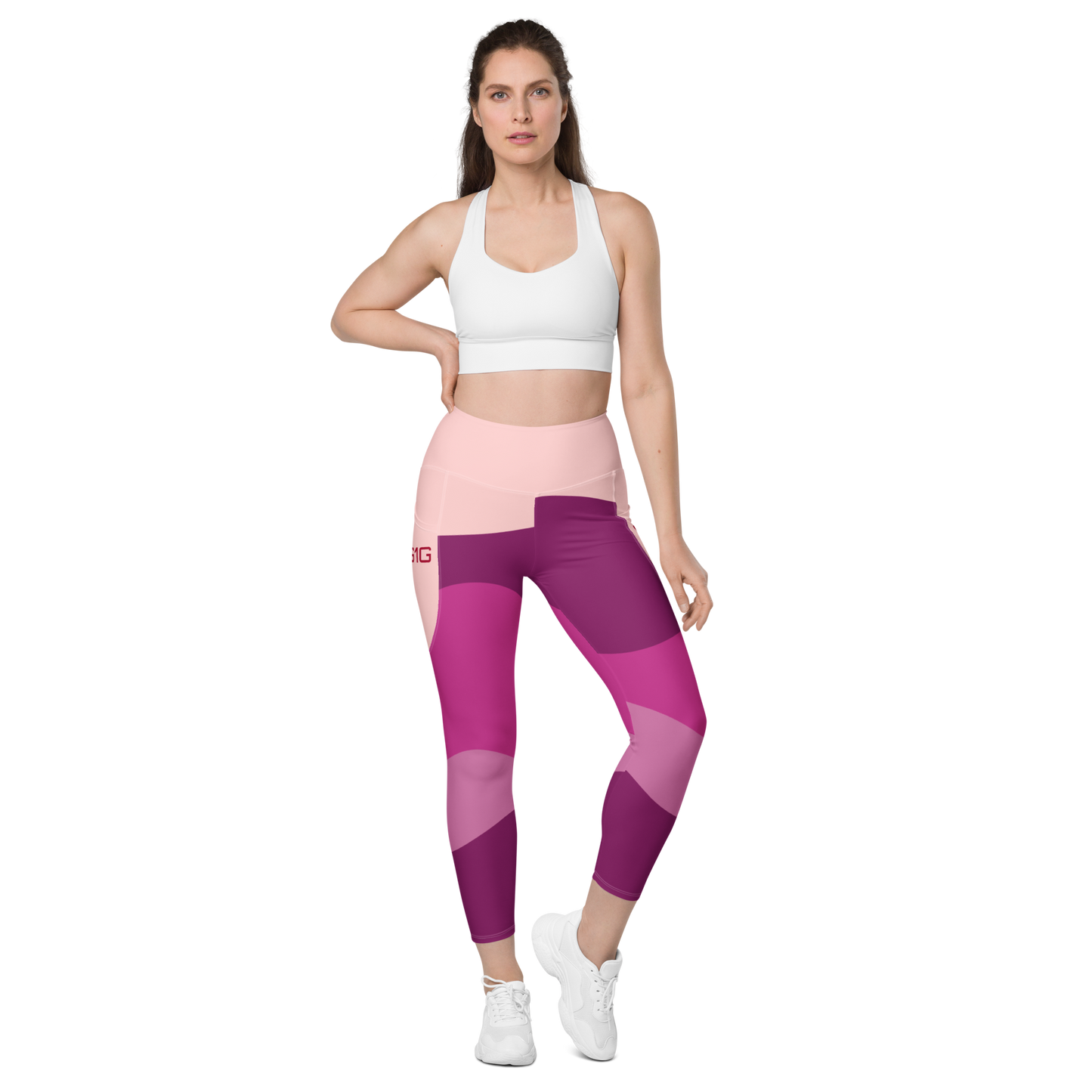 God First Gear Abstract Pink Leggings with pockets