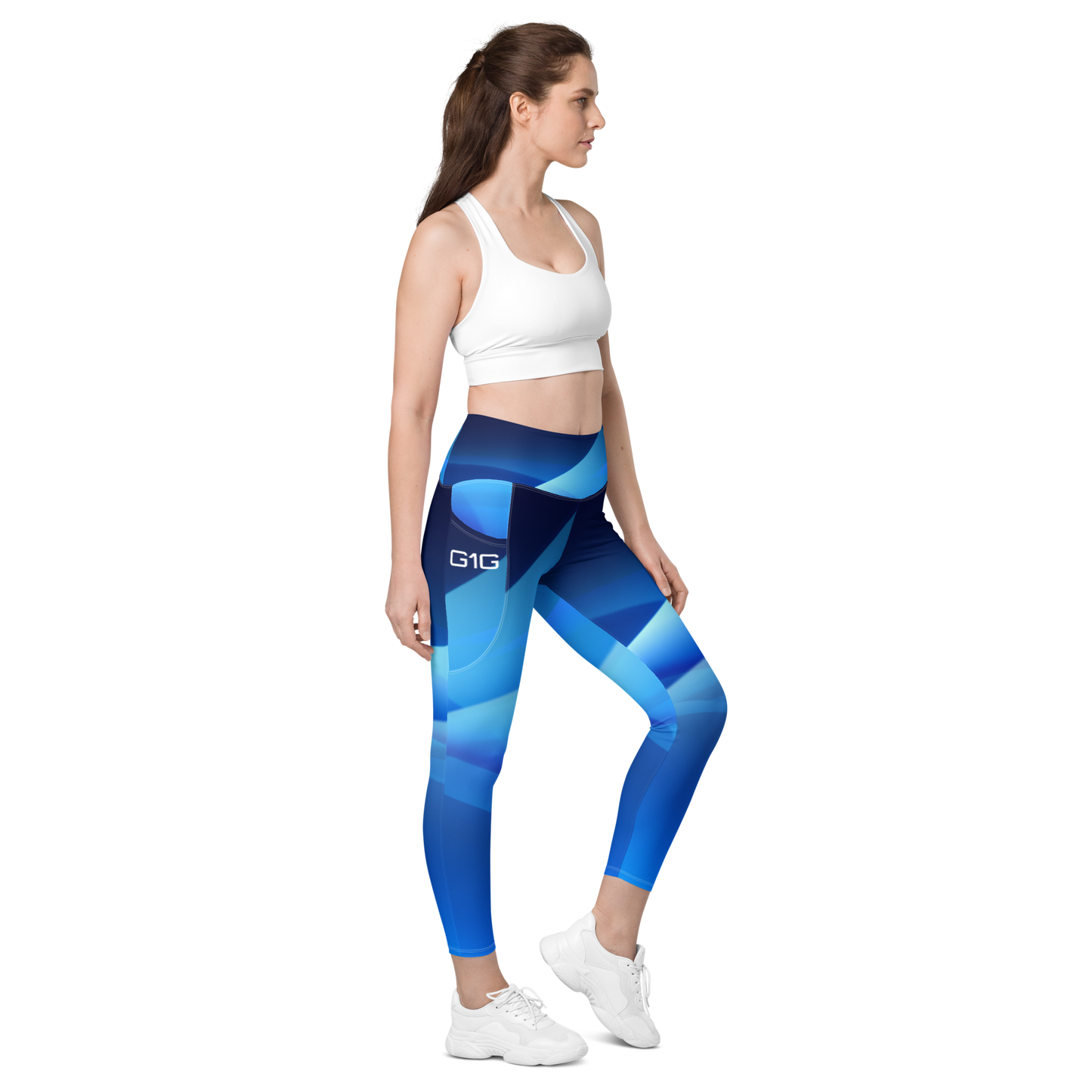 God First Gear Abstract blue Leggings with pockets